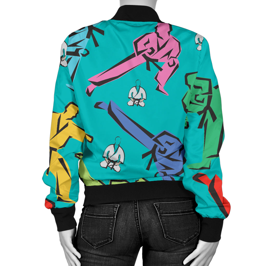 Judo Pattern Print Design 01 Women's Bomber Jacket