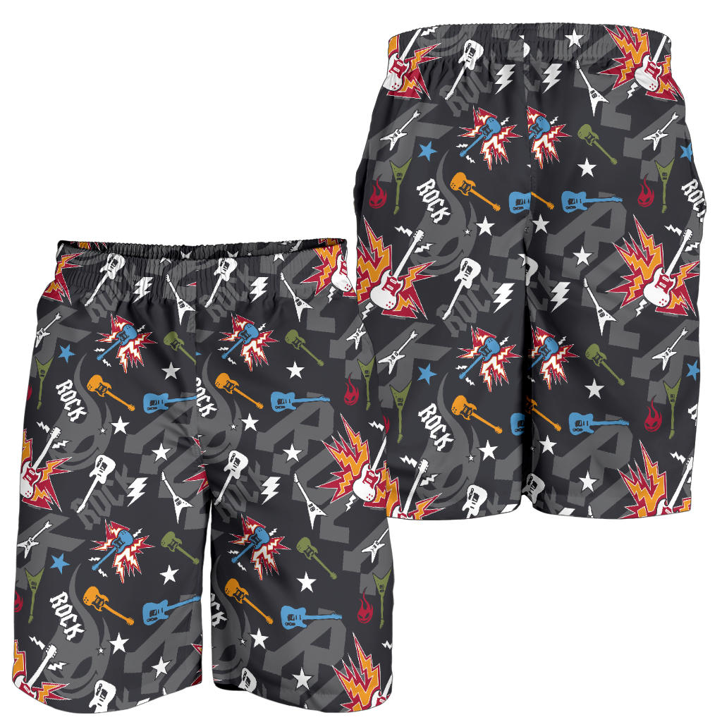 Rock and Roll Pattern Print Design A01 Mens Shorts