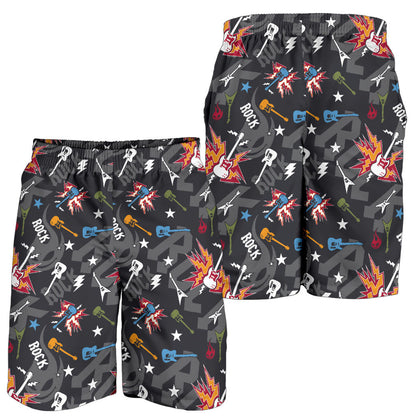Rock and Roll Pattern Print Design A01 Mens Shorts
