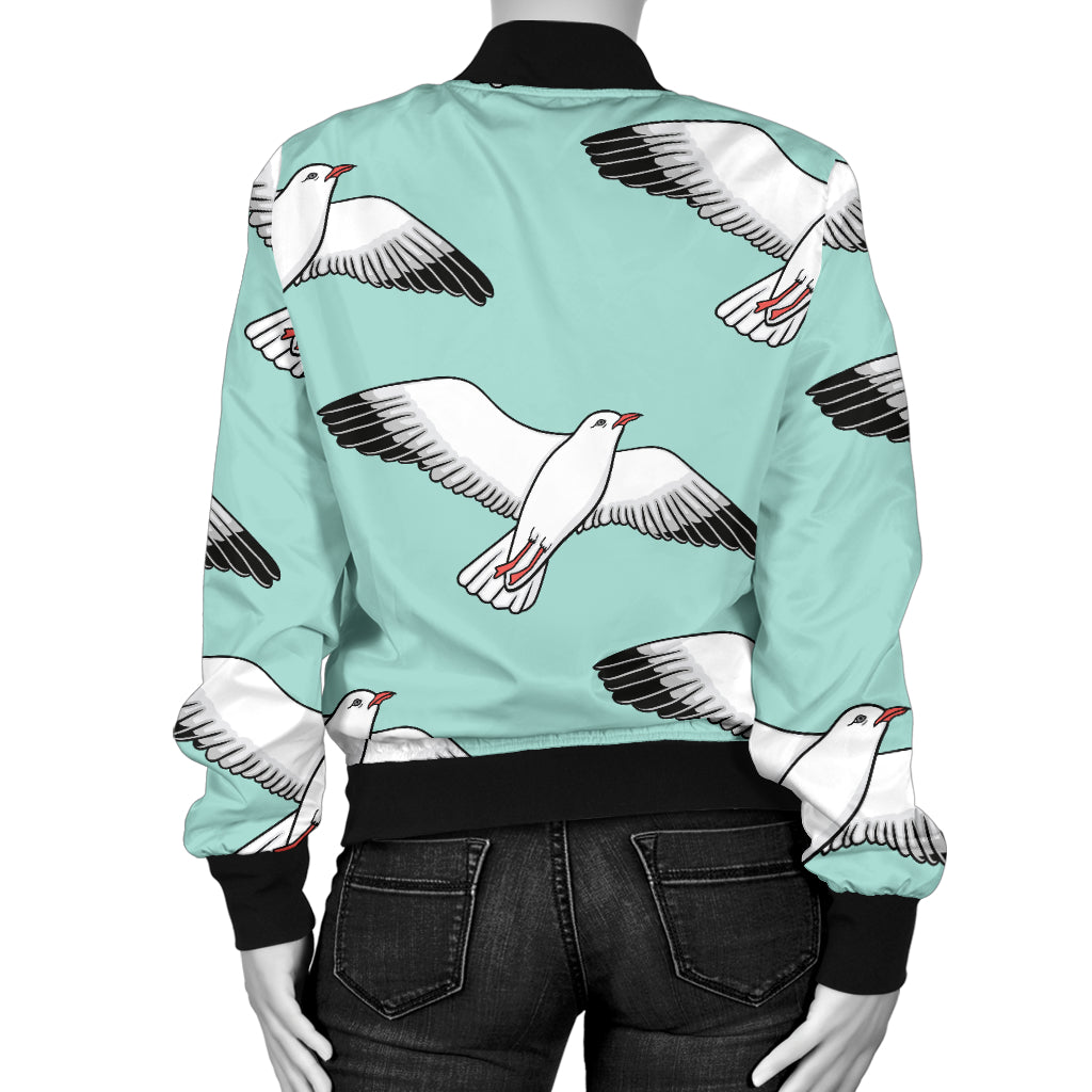 Pigeon Pattern Print Design 02 Women's Bomber Jacket