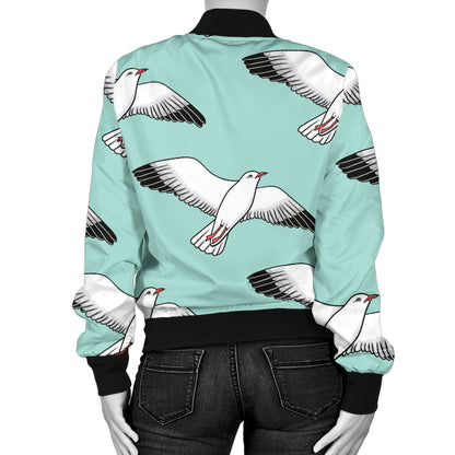 Pigeon Pattern Print Design 02 Women's Bomber Jacket