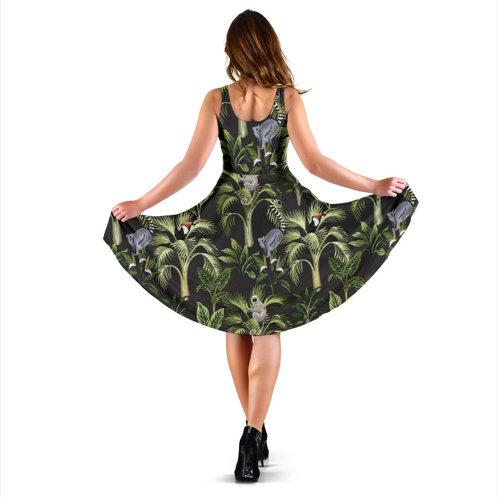 Rainforest Pattern Print Design RF05 Midi Dress