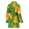 Tulip Orange Pattern Print Design TP07 Women Bathrobe