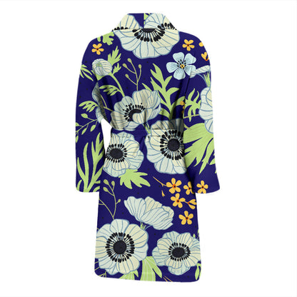 Anemone Pattern Print Design AM06 Men Bathrobe