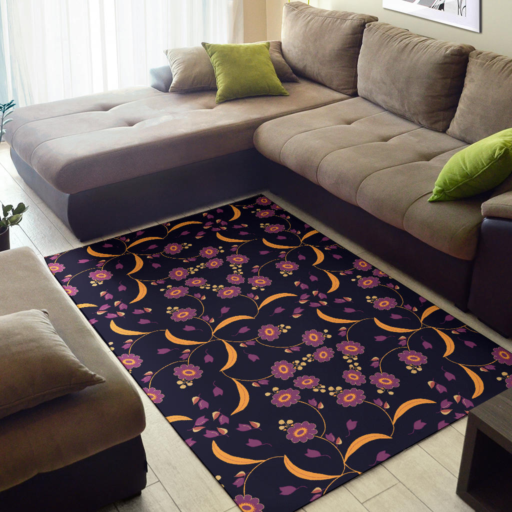 Anemone Pattern Print Design AM012 Area Rugs