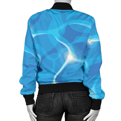Ocean Reflex Pattern Print Design A02 Women's Bomber Jacket