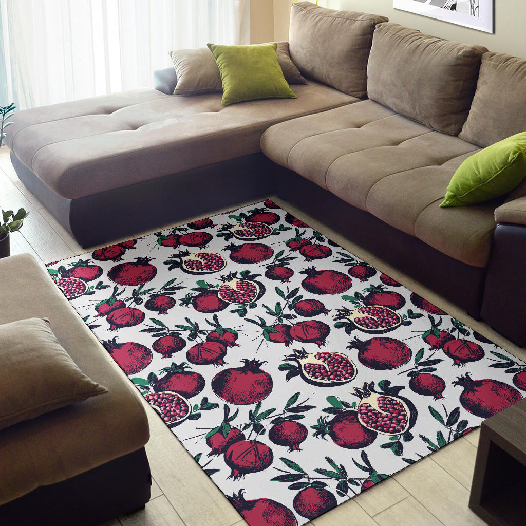 Pomegranate Pattern Print Design PG01 Area Rugs