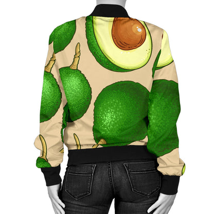 Avocado Pattern Print Design AC010 Women Bomber Jacket