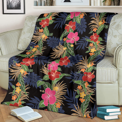 Hawaiian Themed Pattern Print Design H011 Fleece Blanket