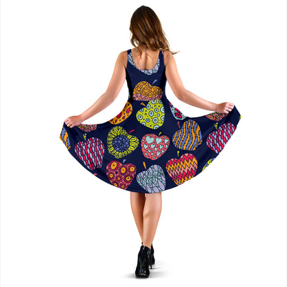 Apple Pattern Print Design AP05 Midi Dress