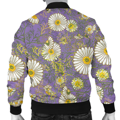 Daisy Pattern Print Design DS011 Men Bomber Jacket