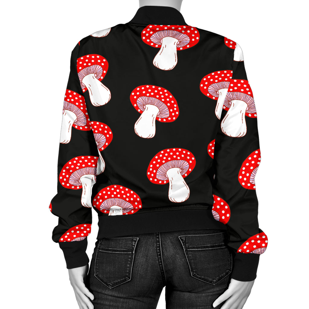 Mushroom Pattern Print Design A02 Women's Bomber Jacket
