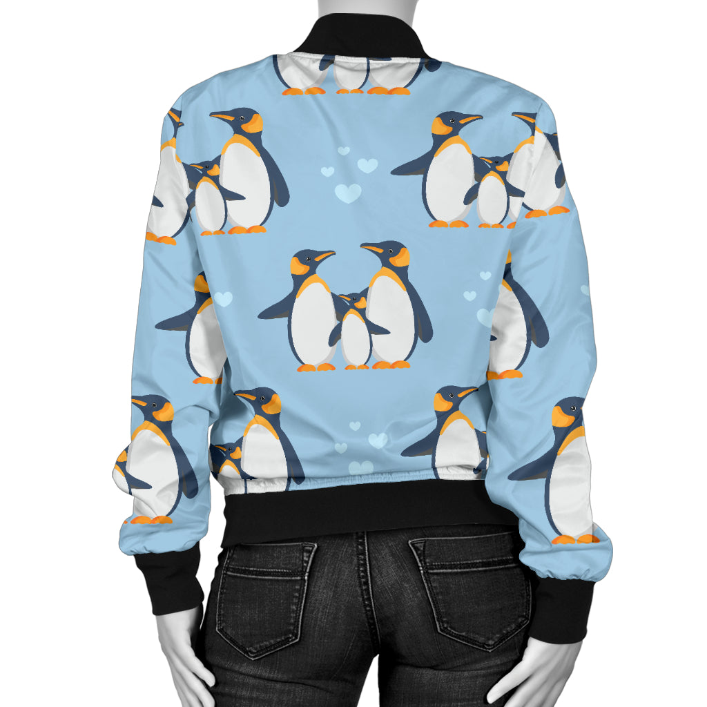 Penguin Pattern Print Design A04 Women's Bomber Jacket