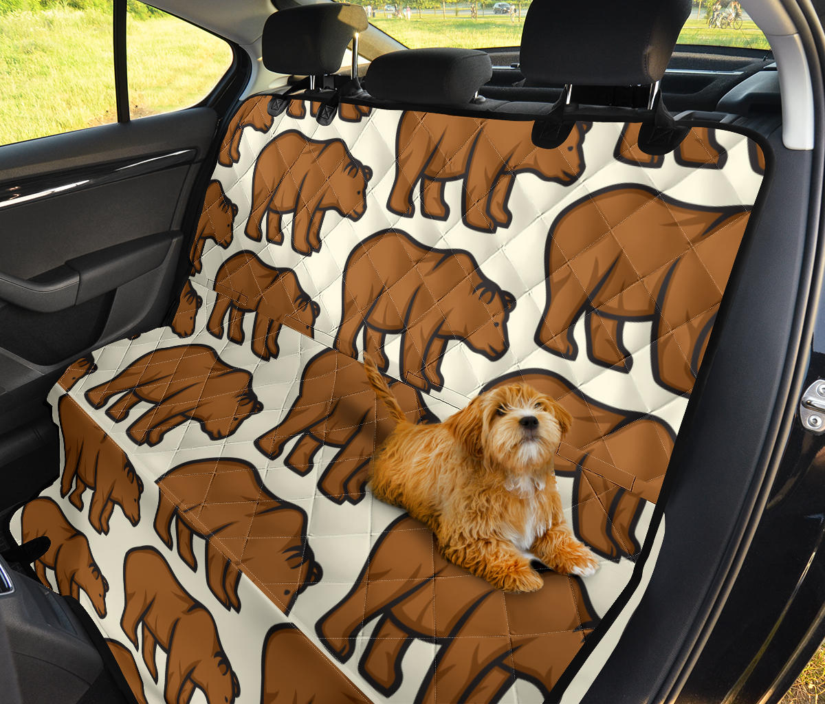 Bear Pattern Print Design BE05 Rear Dog  Seat Cover