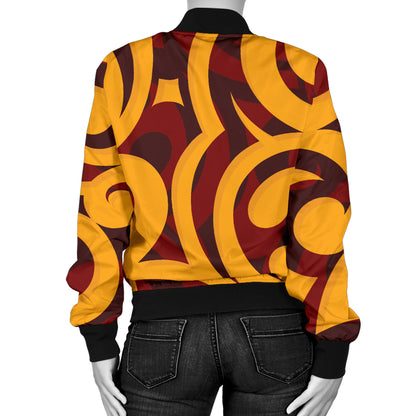 Maori Pattern Print Design 02 Women's Bomber Jacket