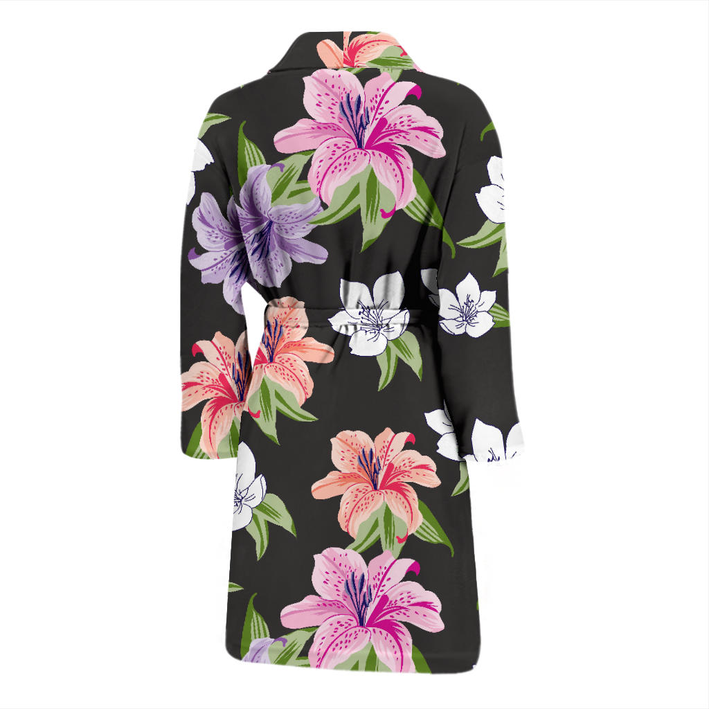 Lily Pattern Print Design LY02 Men Bathrobe
