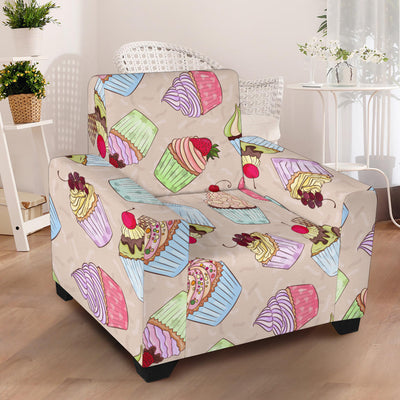 Cupcake Pattern Print Design CP06 Armchair Slipcover