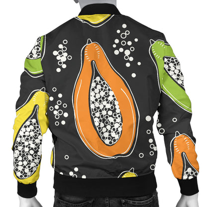 Papaya Pattern Print Design PP05 Men Bomber Jacket