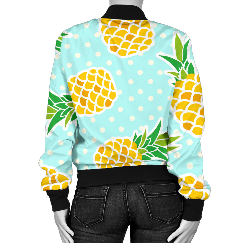 Pineapple Pattern Print Design PP01 Women Bomber Jacket