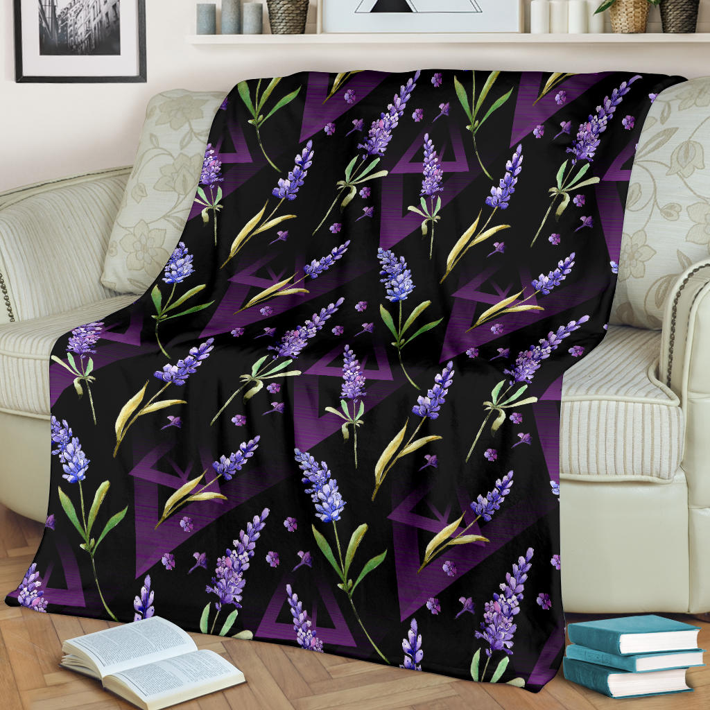 Lavender Pattern Print Design LV07 Fleece Blanket