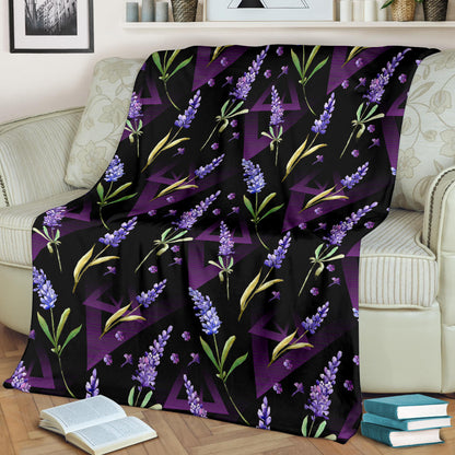 Lavender Pattern Print Design LV07 Fleece Blanket