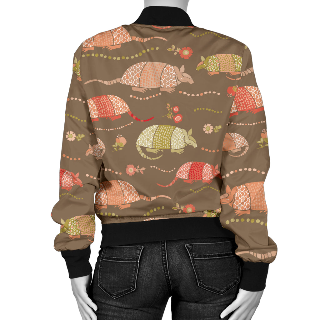 Armadillo Pattern Print Design 04 Women's Bomber Jacket