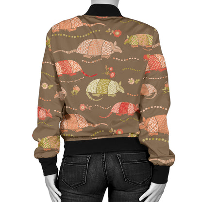 Armadillo Pattern Print Design 04 Women's Bomber Jacket