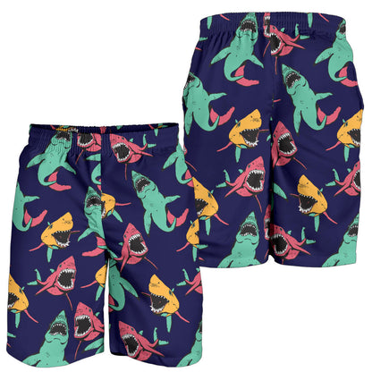 Shark Bite Pattern Mens Shorts