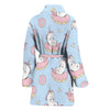 Donut Unicorn Pattern Print Design DN014 Women Bathrobe