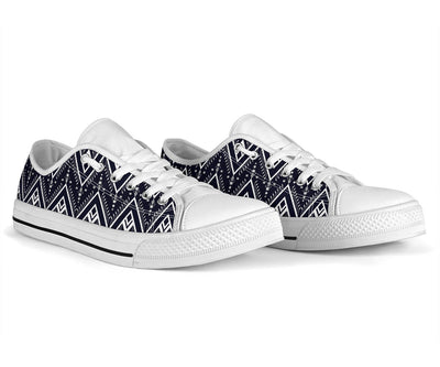 Indians Tribal Aztec White Bottom Low Top Shoes