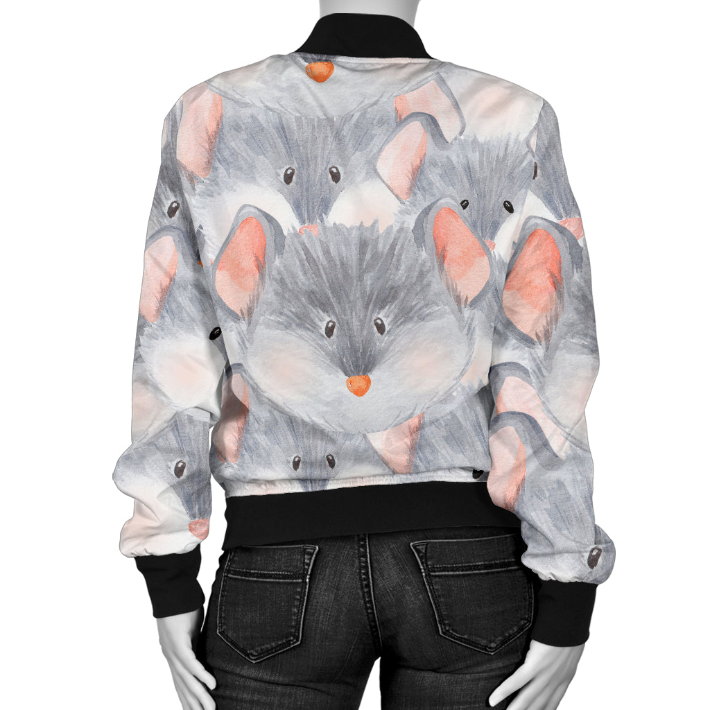 Rat Baby Pattern Print Design 02 Women's Bomber Jacket
