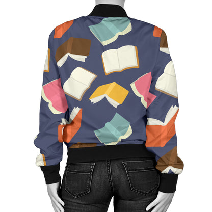 Book Pattern Print Design 01 Women's Bomber Jacket