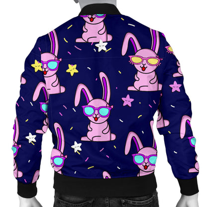Rabbit Baby Pattern Print Design RB015 Men Bomber Jacket