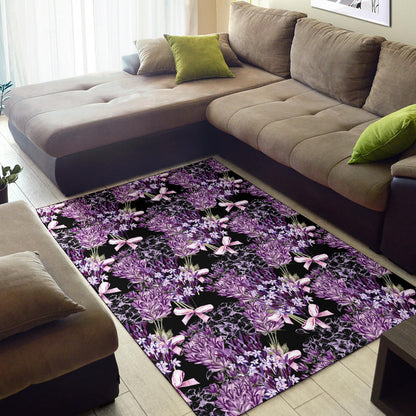 Lavender Pattern Print Design LV06 Area Rugs
