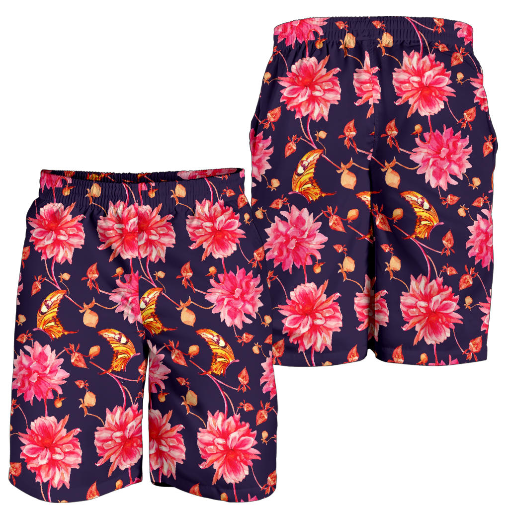 Dahlia Pattern Print Design DH03 Mens Shorts
