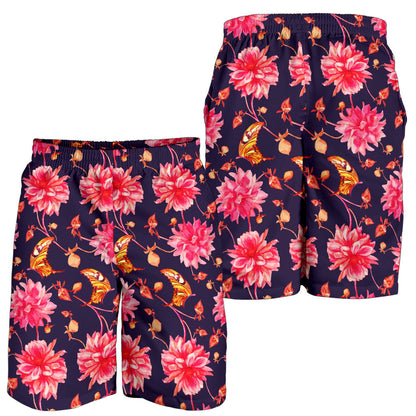 Dahlia Pattern Print Design DH03 Mens Shorts