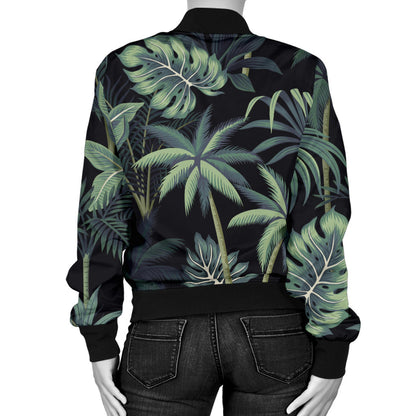 Rainforest Pattern Print Design RF02 Women Bomber Jacket