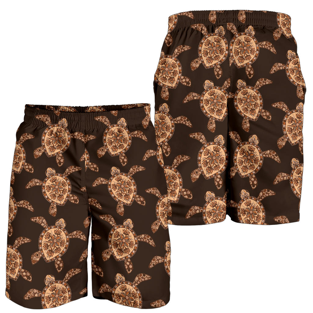 Tribal Sea Turtle Pattern Print Design T09 Mens Shorts