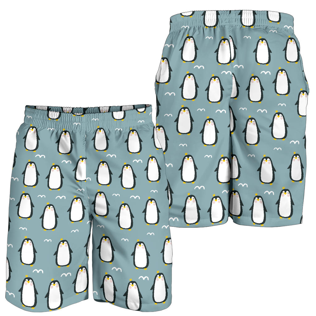 Penguin Pattern Print Design A02 Mens Shorts
