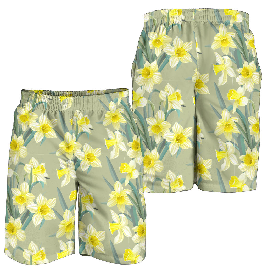 Daffodils Pattern Print Design DF01 Mens Shorts