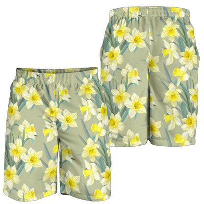 Daffodils Pattern Print Design DF01 Mens Shorts