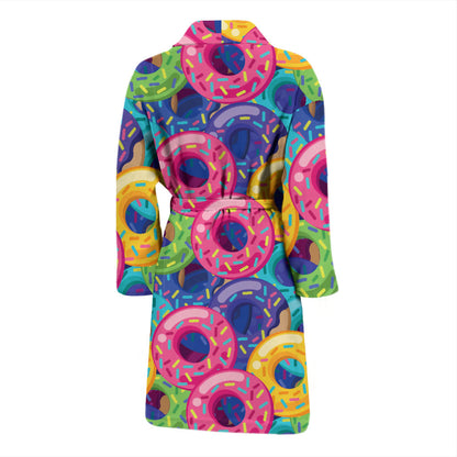 Donut Pattern Print Design DN010 Men Bathrobe