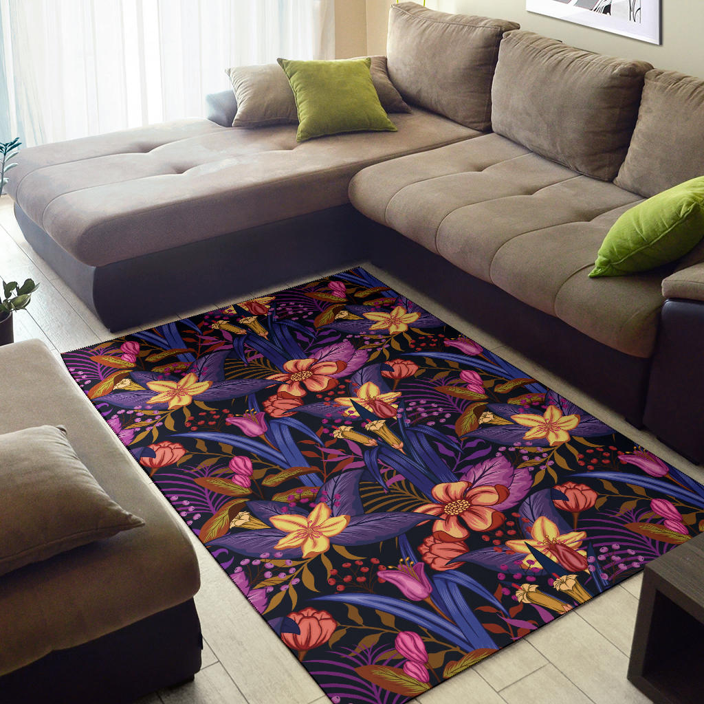 Lily Pattern Print Design LY016 Area Rugs