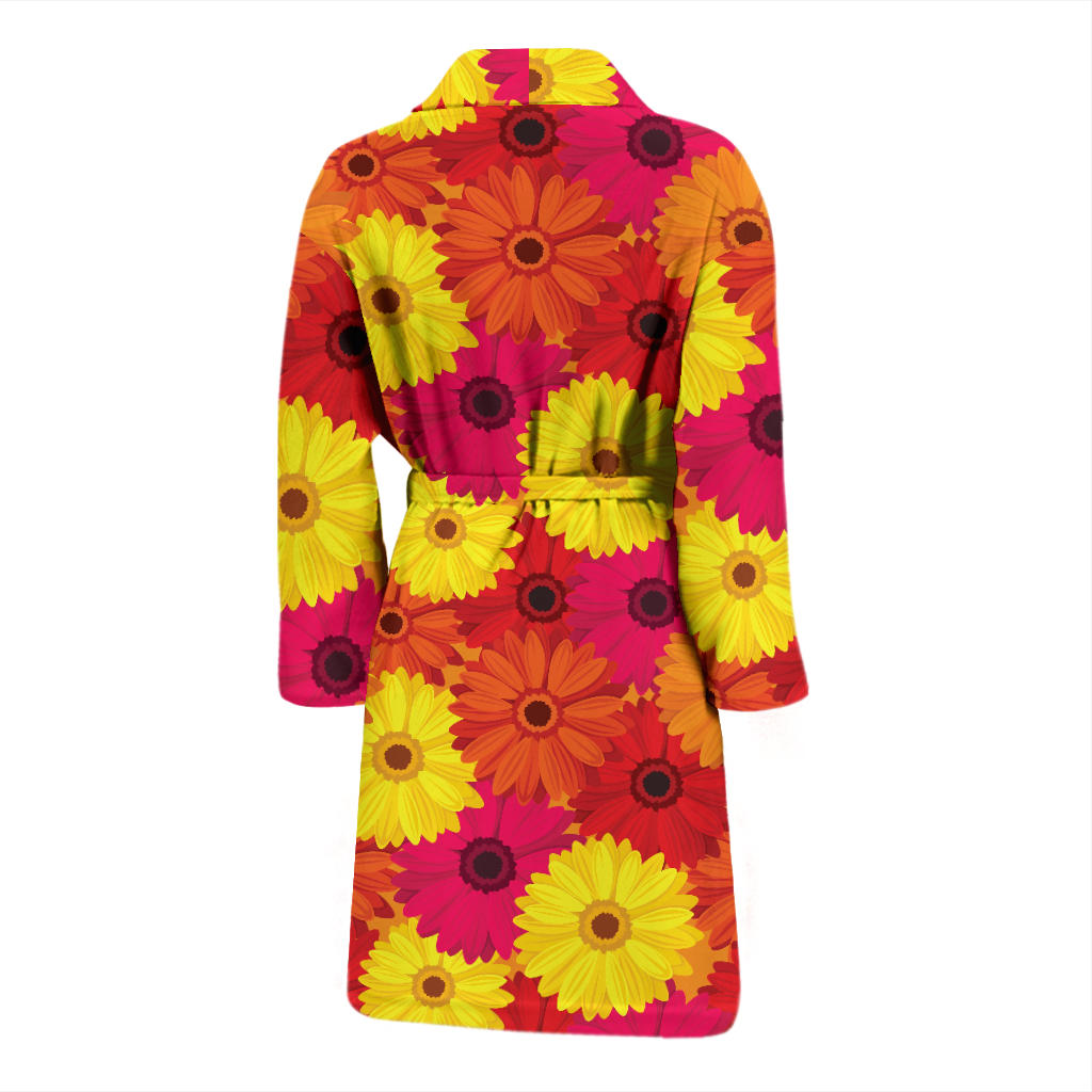 Gerberas Pattern Print Design GB05 Men Bathrobe