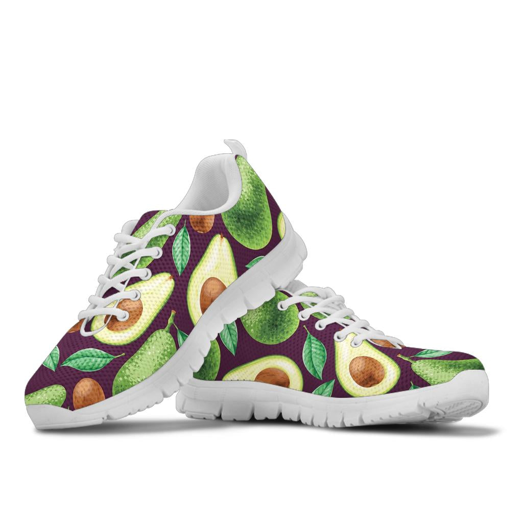Avocado Pattern Print Design AC08 Sneakers White Bottom Shoes