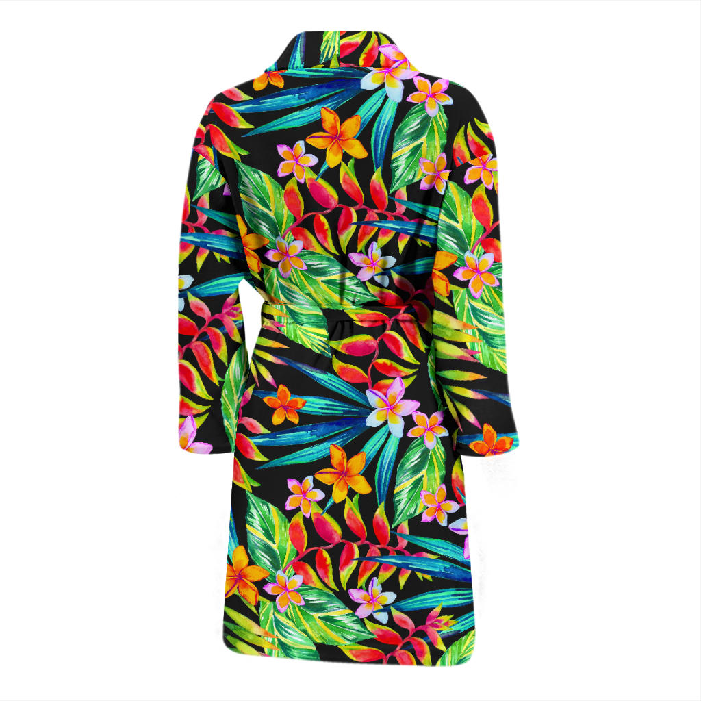 Heliconia Pattern Print Design HL09 Men Bathrobe