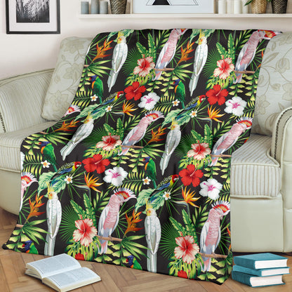Tropical Flower Pattern Print Design TF03 Fleece Blanket