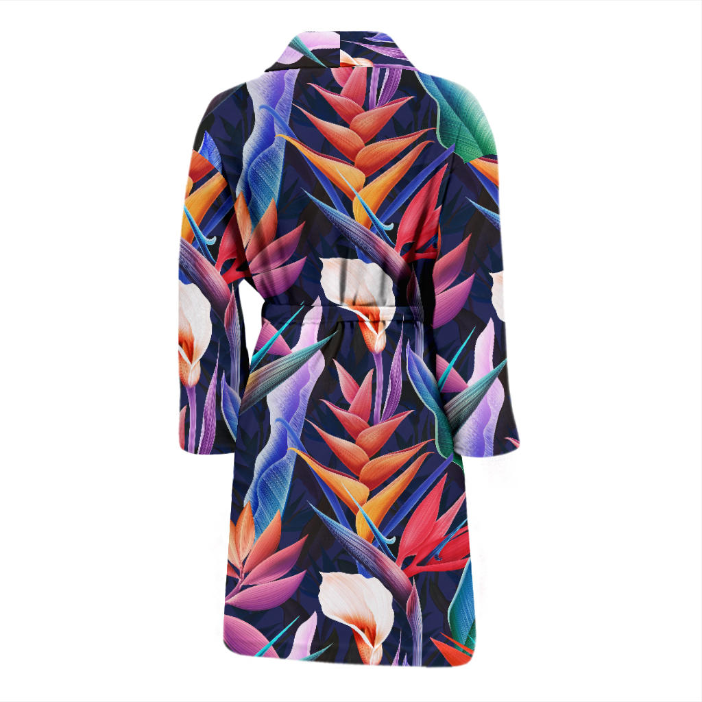 Tropical Flower Pattern Print Design TF023 Men Bathrobe