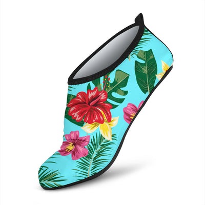 Hibiscus Hawaiian Flower Aqua Water Shoes