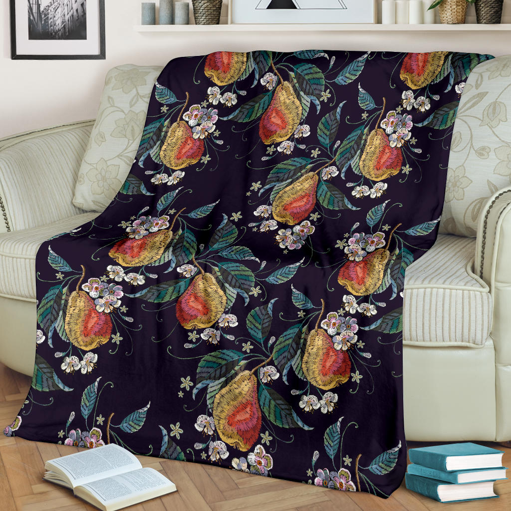 Pear Pattern Print Design PE02 Fleece Blanket